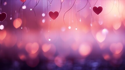 Wall Mural - love tree branches with hearts. empty space abstract valentine's day background.
