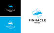 Pinnacle mind brain logo design vector. technology brain peak logo vector