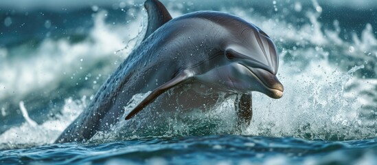 Wall Mural - Atlantic bottlenose dolphin, scientific name tursiops truncatus.