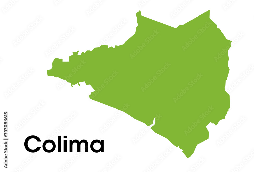 Colima state map in Mexico Stock Vector | Adobe Stock