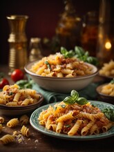 Delicious Italian Pasta, Food Photography, Studio Lighting And Background, Famous Noodle Dish From Italy