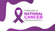 © Umar - National cancer prevention month is observed every year in february. February is national cancer awareness month. Vector template for banner, greeting card, cover, flyer, poster with background.