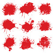 Collection of blood spots. Blood splash