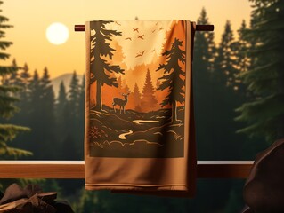 Wall Mural - Functional Gym Towel Mockup for Fitness and Sports - AI Generated