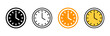 Clock icon set vector. Time sign and symbol. watch icon