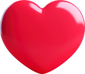 Poster - 3d style red heart isolated on transparent background. PNG