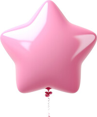 Sticker - 3d style pink star isolated on transparent background. PNG