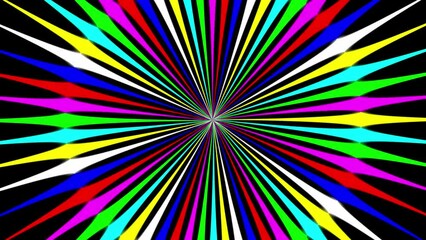 Wall Mural - Colorful circular rays motion graphics with plain black background