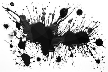 Sticker - Ink stain isolated on transparent background. PNG