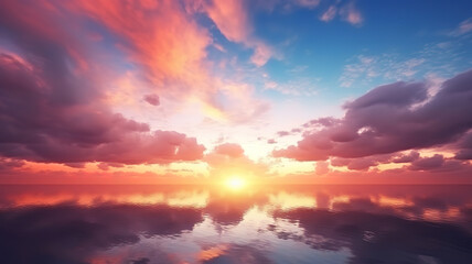 Wall Mural - Vertical shot of a body of water with the pink sky during sunset. perfect for a wallpaper