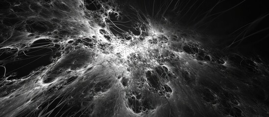 Wall Mural - 3d rendering of a computer-generated map shows abstract intensity patterns for dark matter and energ