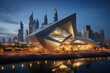The World's Cultural Center is the world's largest cultural center, Panoramic view of the Museum of Future and Emirates towers buildings, AI Generated