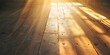 © Lukasz Czajkowski - Strong early morning sun ray s coming thru windows on an old wooden empty floor - Generative ai