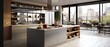 Ultra modern kitchen with stainless steel island