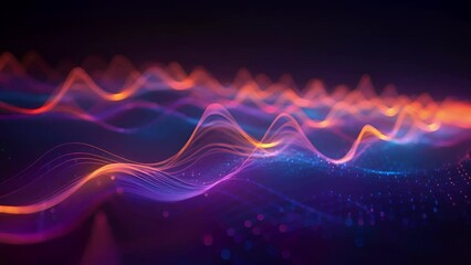 Wall Mural - a symphony of sound waves, each representing a different model, combining to create a harmonious mel