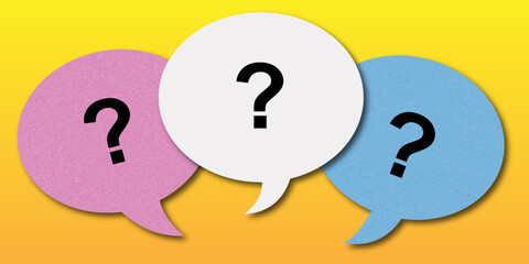Wall Mural - question mark speech bubbles background