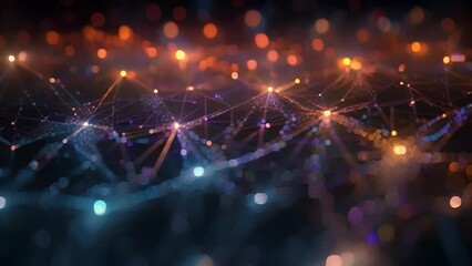 Wall Mural - a virtual tapestry of interconnected lines, curves, and shapes, embodying the complex neural network
