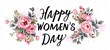 © Postproduction - International Women's Day floral greeting design with roses. Celebration and femininity.
