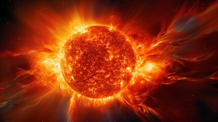 Canvas Print - A solar flare flares on the surface of the Sun.