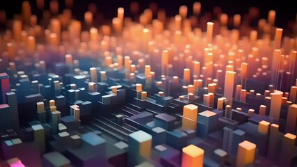Wall Mural - a 3d visualization showing how an ai model analyzes and weighs different factors and data points to 