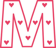 Valentine Alphabet Uppercase M