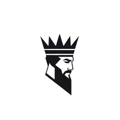 Canvas Print - Design of minimalist logo featuring a king in black 