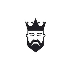 Sticker - Design of minimalist logo featuring a king in black