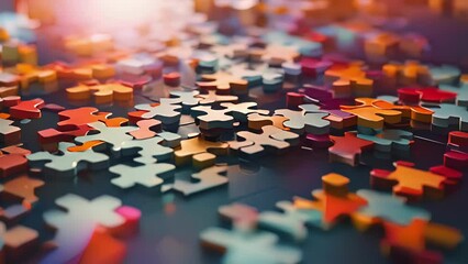 Wall Mural - a puzzle of abstract shapes, with each piece representing a different component of the transfer lear