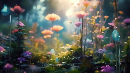 Wall Mural - an expansive digital ecosystem, filled with diverse flora and fauna, where ai can learn to adapt and
