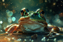Illustration Of A Frog Floating In Space