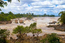 Khone Phapheng Falls On The Mekong River In Southern Laos.