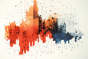 Aufkleber - Minimal graphic representing clusters within complex datasets for data analysis articles.