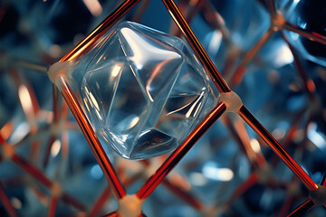 Poster - Abstract geometric depiction of crystal structures for articles in materials science.