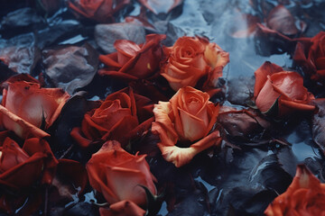 Poster - Abstract depiction of deadly petals unfolding, revealing their beauty laced with toxicity.