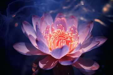 Poster - Abstract illumination of a lethal lotus, capturing the deadly beauty within its petals.