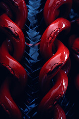 Poster - Whispers of a crimson cobra in abstract form, visually striking and subtly venomous.