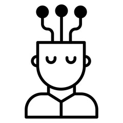 Sticker - Artificial Brain solid glyph icon