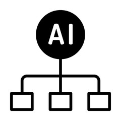 Sticker - Ai hierarchy solid glyph icon