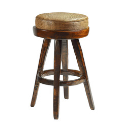 Wall Mural - Bar wood stool on a white background