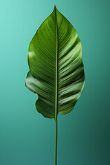 Poster - Delightful minimalism featuring a single jungle leaf, capturing the essence of tropical lushness.