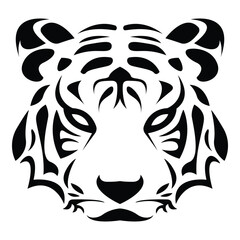 Wall Mural - simple abstract tiger head logo vector iconic illustration
