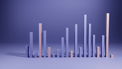 Poster - This video depicts a 3D pie chart icon floating elegantly above a soft lavender background. The pie chart, rendered in three dimensions, adds depth and sophistication to the scene