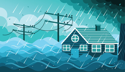 Flood Disaster Illustration