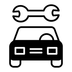 Wall Mural - Car Service solid glyph icon