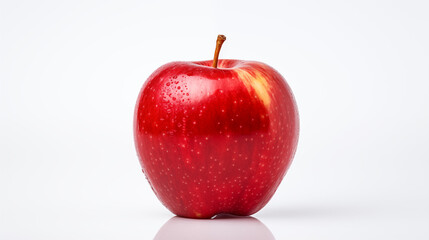 Sticker - Fresh red apple in white background