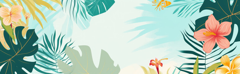 Wall Mural - Tropical summer beach background