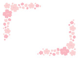 Fototapeta Dziecięca - かわいい春の桜のフレーム／手書きイラスト素材