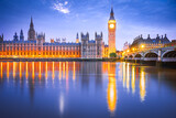 Fototapeta Fototapeta Londyn - London, United Kingdom. Big Ben and Parliament Building during blue hour.