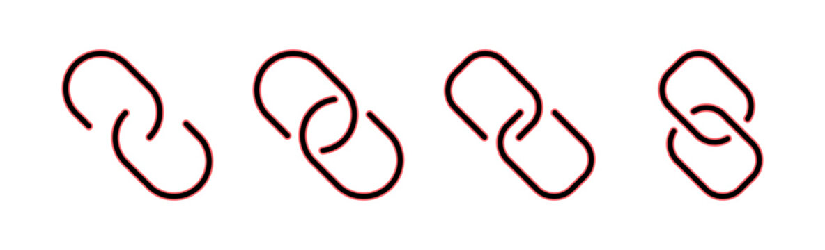 Link icon set illustration. Hyperlink chain sign and symbol