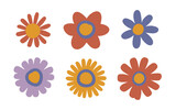 Fototapeta Psy - Abstract flowers vector clipart. Spring illustration.